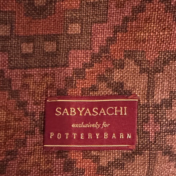 Pottery Barn Red and Brown Geometric Accent Pillow Cover